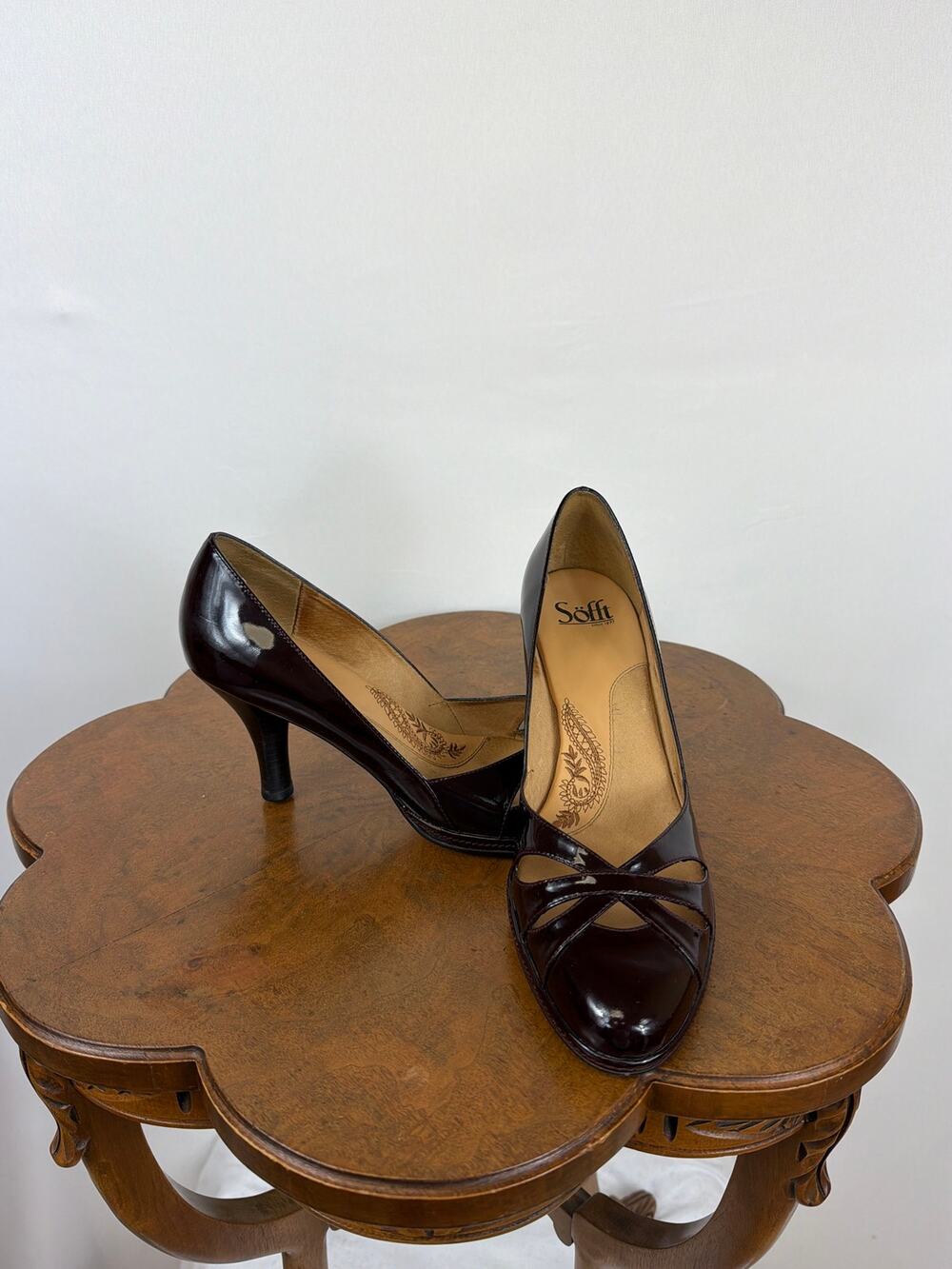 Sofft Burgundy Patent Leather High Heel Pump Size 10
